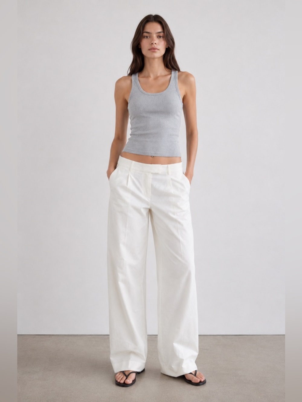 The Kooples Size 8 or 6 Closet Staple White Pleaded Trousers 100% Cotton NWT